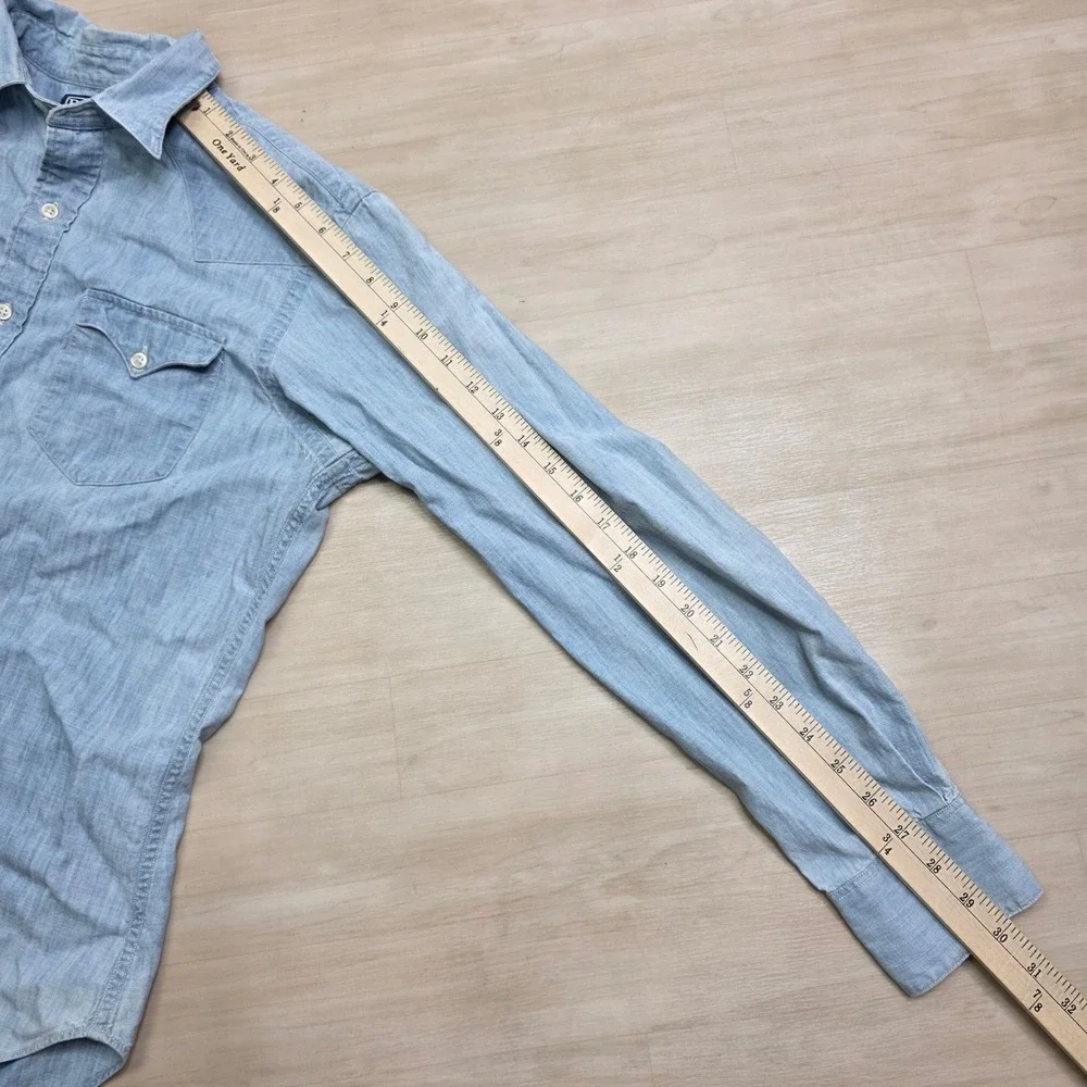 Polo Ralph Lauren New Classic Western Light Wash Size Medium Button Down Shirt